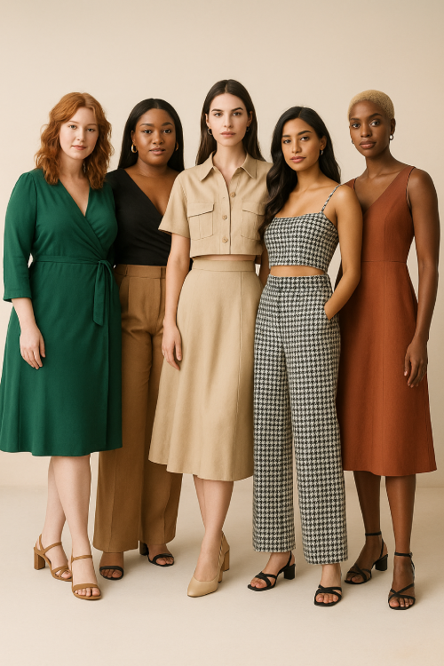 Inclusive fashion for women of all body types wearing 2025 outfit trends