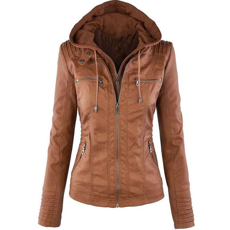 Fashion Detachable Hooded Jacket with Pockets