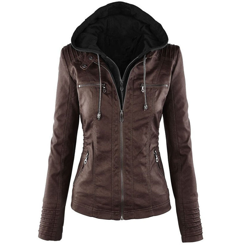 Fashion Detachable Hooded Jacket with Pockets