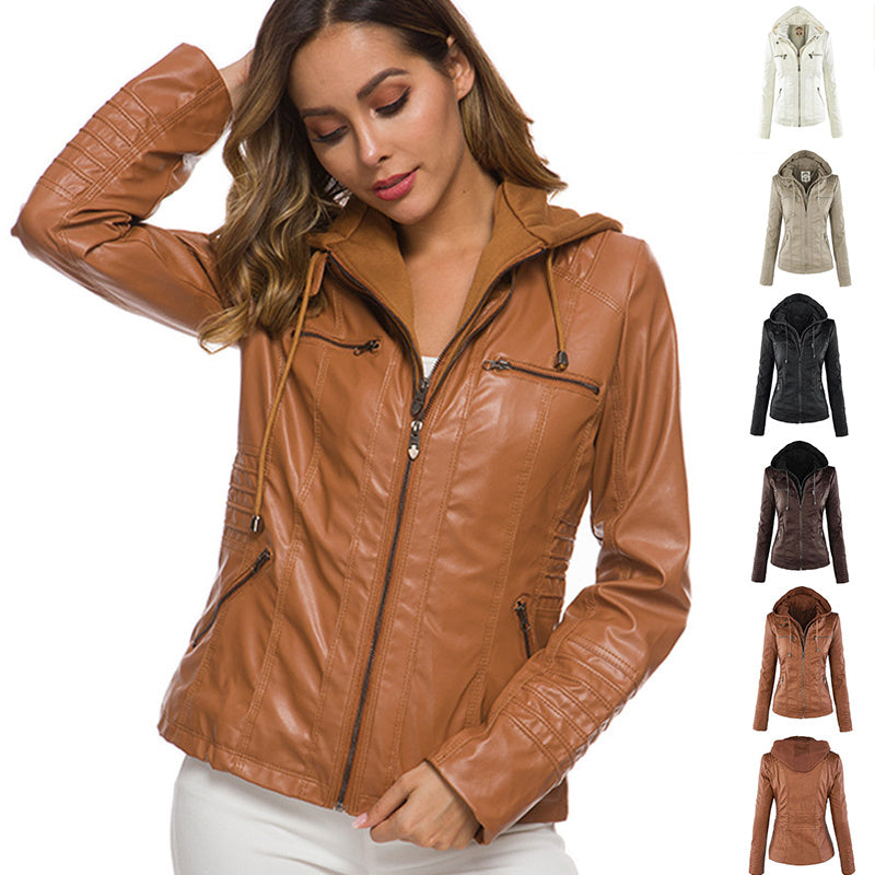 Fashion Detachable Hooded Jacket with Pockets