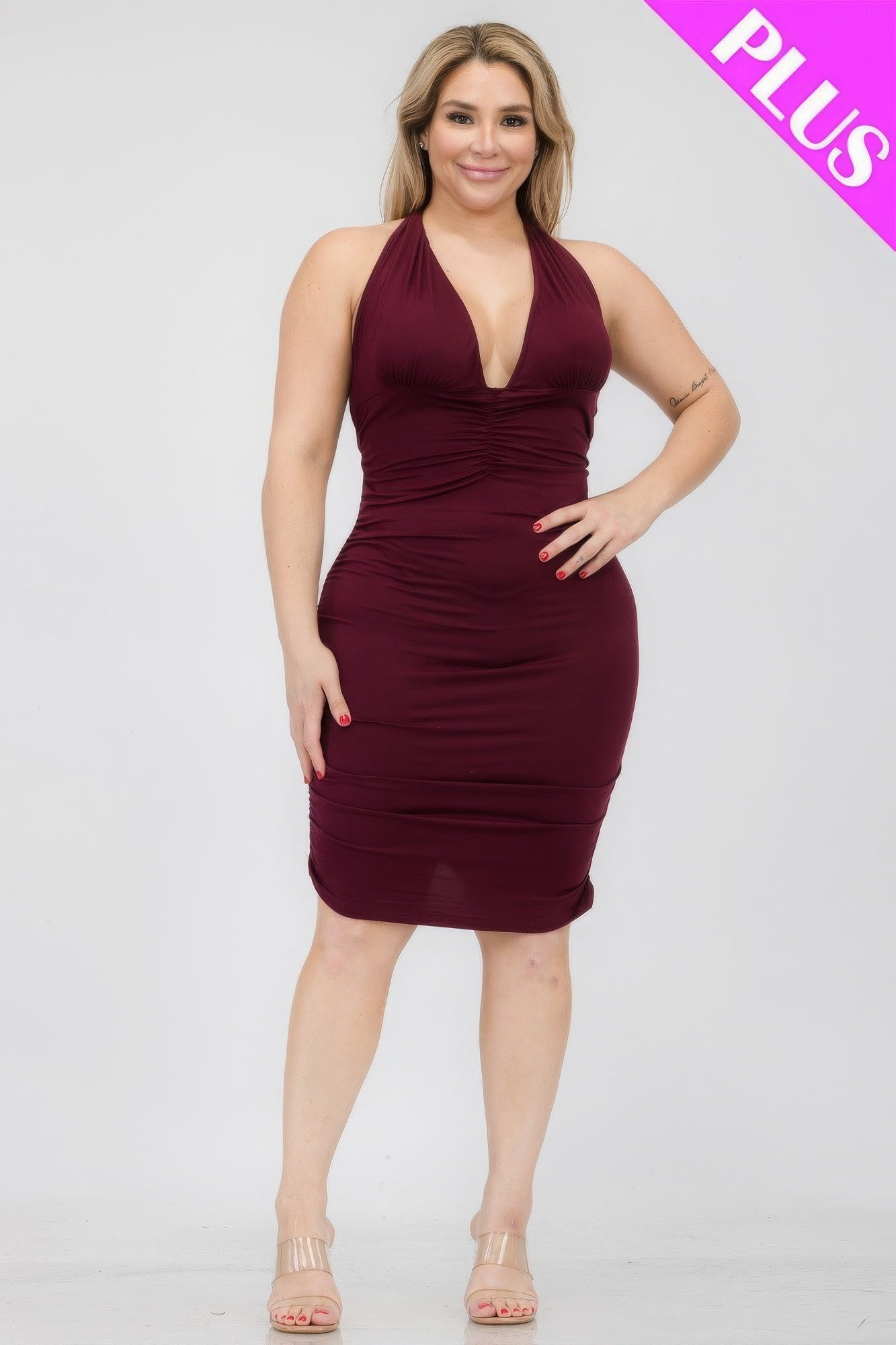 Ruched Bodycon Mini Dress