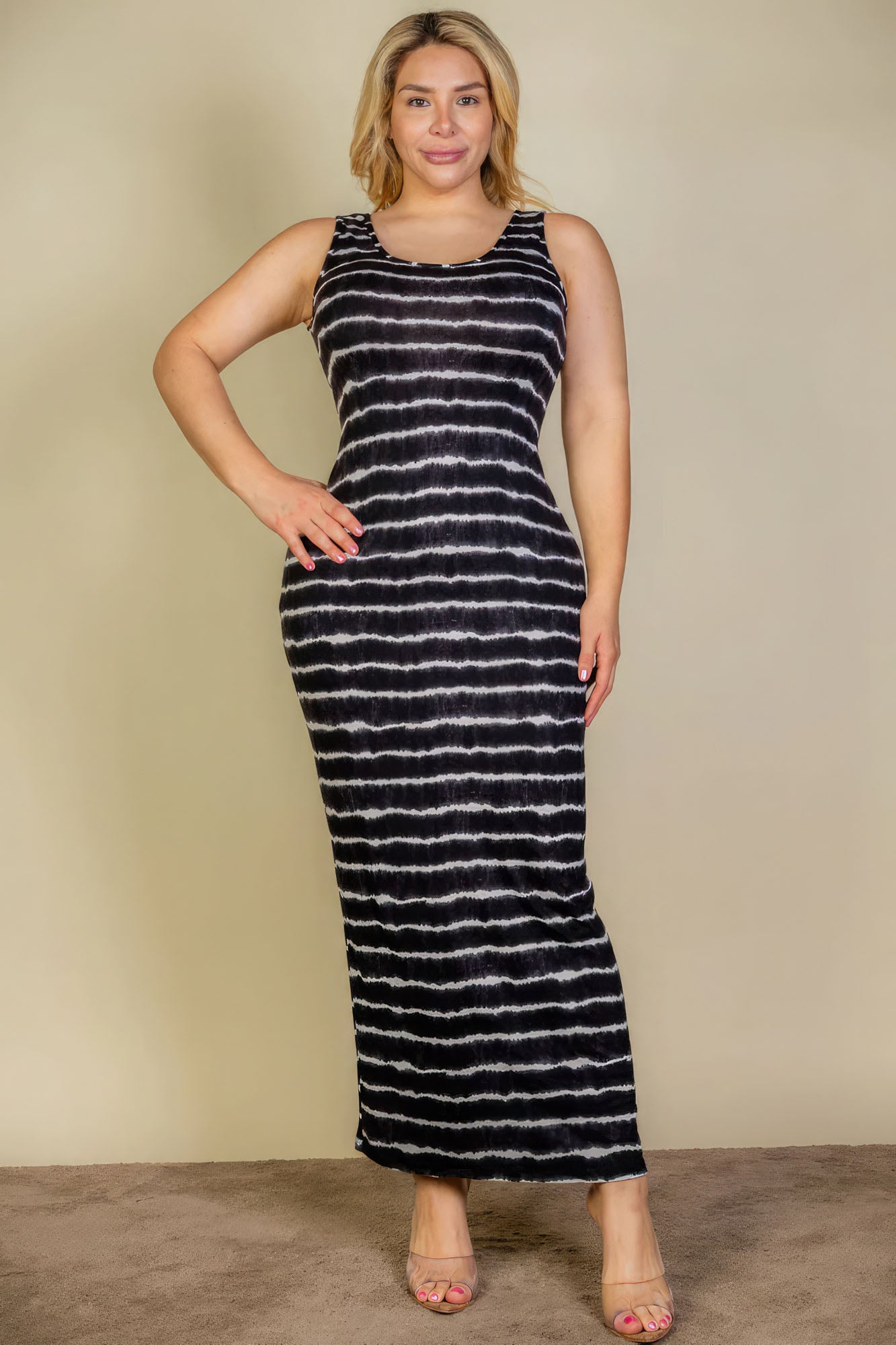 Tie Dye Tank Bodycon Maxi Dress