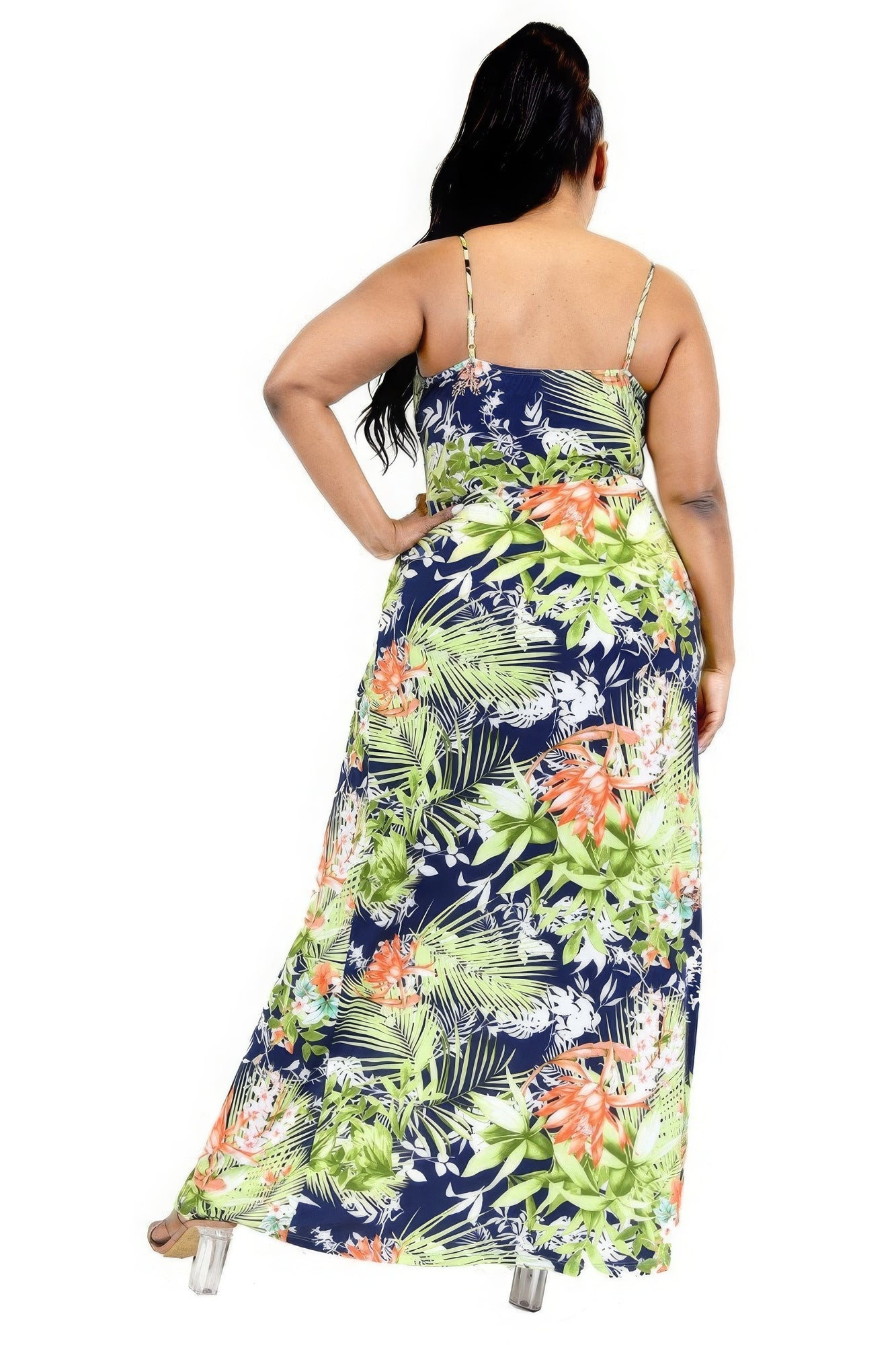 Tropical Leaf Maxi Dress